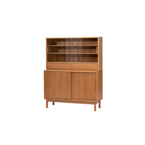 Solid Wood Sliding Door <b>Sideboard</b> North American Cherry Wood Living Room <b>Storage</b> Cabinet with Modern Design - Product Image 5