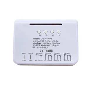 SMG-E0304 EWelink 4CH Smart Wireless Switch 7-32V 12V 24V WiFi Relay Module RF Smart Home APP Remote Control