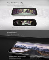 DDPAI Mola E3 10 pouces rétroviseur Dashcam avec 1400P 1080P 128GB F1.8 2K Ultra HD IPS écran 4G fonctions caméra de tableau de bord de voiture