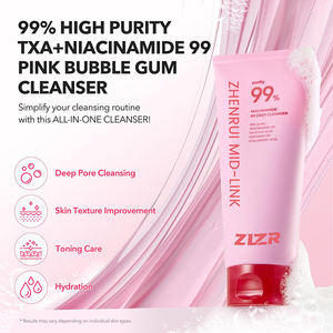 Limpiador Facial ZLZR Skin Care con Niacinamida, Blanqueador, Hidratante, Natural, con Burbujas Rosadas, para Limpieza Profunda de Poros - Product Image 5