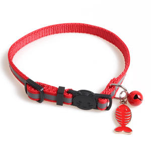 Collar reflectante con campana para perro, correa de cuello para cachorro de tamaño ajustable, Collar adecuado para gatos y perros pequeños, suministros para mascotas - Product Image 1