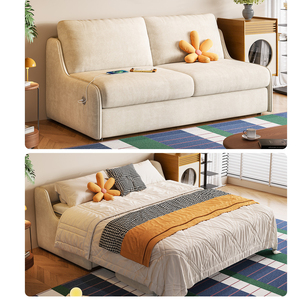 أريكة قماشية قابلة للطي 2 في 1 مع فرشة، أريكة متعددة الوظائف لغرف المعيشة الصغيرة - Product Image 2