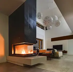 Chimenea de vidrio con quemador de bioetanol, chimenea de mesa independiente, diseño moderno