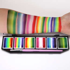 NUKOLO Vegan Body Art Palette à base d'eau arc-en-ciel fendu <span class=keywords><strong>visage</strong></span> <span class=keywords><strong>peinture</strong></span> pour enfants maquillage lavable corps <span class=keywords><strong>peinture</strong></span> fournitures ensemble emballé - Product Image 5