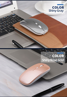 Nouvelle souris de jeu sans fil silencieuse et colorée BT 2,4 GHz, capteur optique USB, rechargeable, rétroéclairage LED, 4 boutons, compatible avec les ordinateurs portables