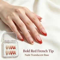 Vente en gros de faux ongles en ABS de haute qualité, style français, avec colle, motif cœur rose, pour les ongles et toutes les occasions