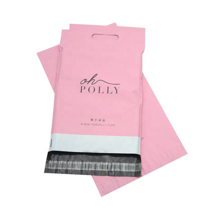 Полиэтиленовые пакеты для почтовых отправлений на заказ, розовые пластиковые пакеты для почтовых отправлений с логотипом на заказ, упаковка для печати на одежде