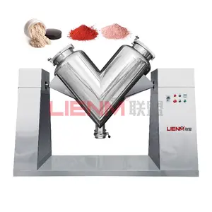 LIENM V-Shaped Powder Mixing Machine Cosmetics Food Powder Granule Mixer 304 316 SS Flour Dry Powder Mixing Machine