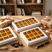 Caja de Cartón Rígido Rectangular de Lujo Creativa para Regalos, Dulces, Bombones, con Estampado y Embalaje Transparente Reciclado