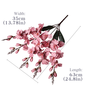 L'orchidée épée de couleur d'automne très réaliste. C'est une décoration de maison chaude pour les mariages et les fêtes Usine de fleurs artificielles - Product Image 2