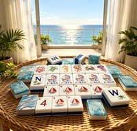 Jeu de Mahjong Océan Personnalisé 160 Pièces Tuiles de Mahjong en Acrylique Translucide Mahjong Sirène Joker Vente en Gros Logo Personnalisé OEM