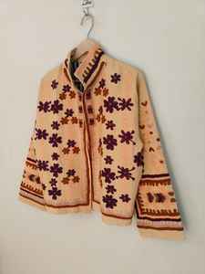 Chaqueta Suzani de Algodón Indio Bordada a Mano, Abrigo Hecho a Mano, Bata de Novia Estilo Boho, Chaqueta para Festivales, Regalo de Navidad - Product Image 5