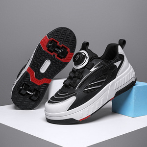 Skateboarding <b>Shoes</b> Round Toe Rubber Outsole Anti-Slippery Sporty Style Double <b>Row</b> Wheel Helios 338 - Product Image 5