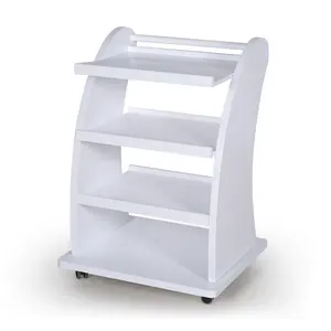 Modern White High Quality Beauty Nail Salon Furniture Manicure Pedicure Trolly Cart with Wheels