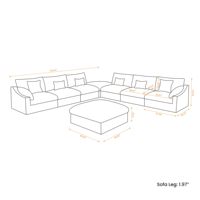 Sofá Modular en Forma de L, Estilo Americano Moderno, Color Blanco Nube, para Vestíbulo de Hotel o Villa, de 6, 7, 8, 9 y 10 Plazas, Marca VOXHOME