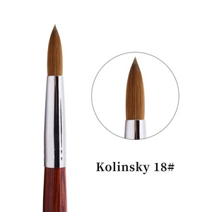 Pincel de Uñas <span class=keywords><strong>Alist</strong></span> Germany Personalizado, Suave y Grueso, con Mango Metálico, Pelo Kolinsky Azul Oscuro, Color Rosa/Rojo, Venta al Por Mayor - Product Image 5