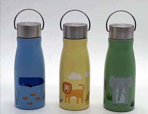Stainless <b>Steel</b> Vacuum <b>Bottle</b> For Children With Cartoon Animal Design Blue Yellow Green Color Options For Travel Camping - Product Image 6