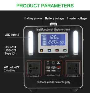 Estación de Energía Portátil de 1000W, Batería Lifepo4 de 1100Wh para Acampar al Aire Libre, Generador Solar para Emergencias en el Hogar y Caravanas - Product Image 4
