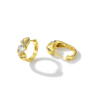 Huggie Earrings Zinc Alloy Claw Setting Diamond Zircon Animal Zodiac Horse Shape For Men And Women Pierced Ears - Product Image 5