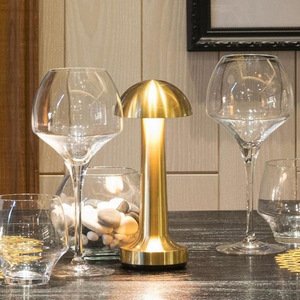 Cross-border Creative Mushroom Barbell Bar USB Touch Night <b>Light</b> Restaurant Cafe Dumbbell Metal Table Lamp Wholesale - Product Image 3