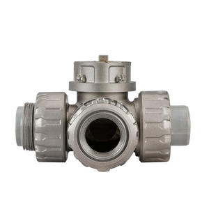 Vanne à boisseau sphérique motorisée électrique COVNA 3 voies à port en L, type ON/OFF, en PVC, double union, pour eau, DC24V/AC110-220V, garantie 12 mois - Product Image 5