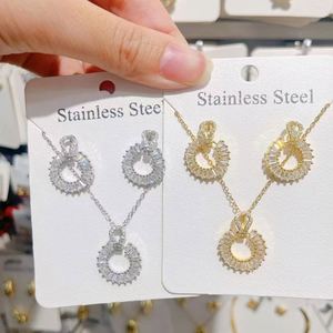 Jewellery Sets for Women Gift and Set <b>Neckless</b> Or Earings Strategic Custom Jewelry Card Rhinestone Inlay Balanced Weight - Product Image 4