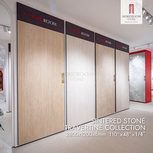 Dalles de porcelaine grand format 1200x2800mm aspect marbre Calacatta, <span class=keywords><strong>pierre</strong></span> frittée pour revêtement de sol intérieur – Vente en gros - Product Image 2