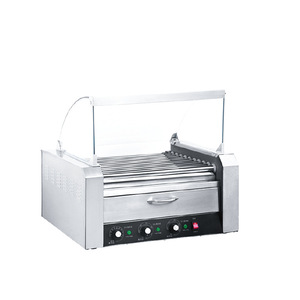 Machine à hot-dogs électrique commerciale, grille à saucisses, grille à tambour. Machine à hot-dogs électrique commerciale à 5 tambours, <span class=keywords><strong>chauffe</strong></span>-pain à saucisses. - Product Image 6