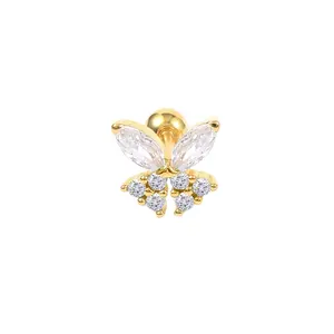 Rainbowking Best Selling Personalized Single Butterfly Screw Ear Cuff Gift For Everyday Wear Fine Jewelry at a Good Price