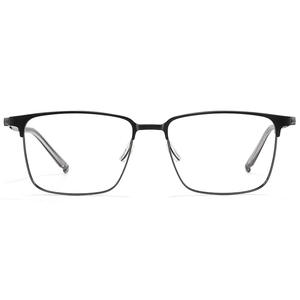 Montura de gafas de media montura de aleación Danyang Square para hombre 6374 con lentes de PC extra anchos y puente medio, gafas ópticas - Product Image 1
