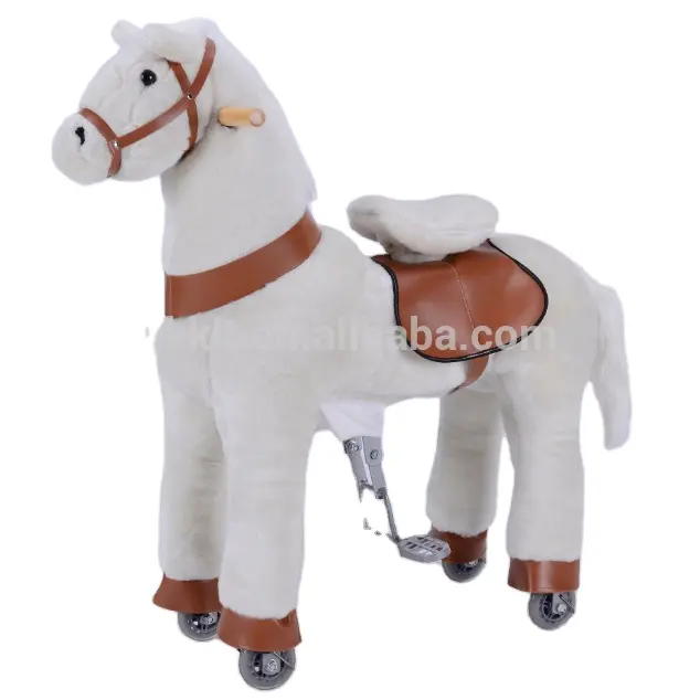 Ponyfunny Giddy up rides mechanical horse plush kids toy hobby horse little pony toy horse