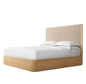 나무 페인트 현대 프랑스 로코코 더블 킹 사이즈 침대