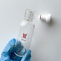 Lab Glassware Heavy Wall Pressure Vessel Round Bottom Borosilicate Glass Pressure Bottle with 15# Thread Cap