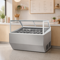 Mini vitrine congélateur pour crèmes glacées, vitrine congélateur commerciale pour crèmes glacées, armoire de service à crèmes glacées avec vitrine en verre pour magasins