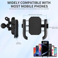 Soporte Antirrobo para Teléfono de Motocicleta, Espejo Retrovisor para Manillar, Antivibración, 720 °