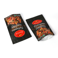 Sachet alimentaire refermable de 400g en aluminium noir de qualité alimentaire pour épices, avec fermeture éclair