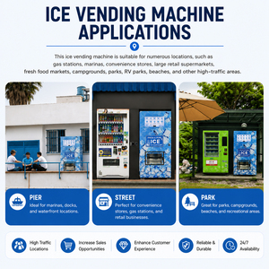 Máquina Expendedora de Hielo con Embolsado Automático, Bajo Consumo 800W-1000W, Kiosco de Hielo con Alimentación por Gravedad, Dispensador de Hielo de un Toque, Equipo Expendedor - Product Image 5