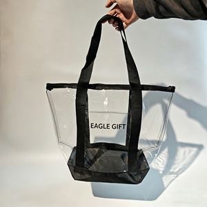 Sac fourre-tout à double poignée personnalisable, transparent, imperméable, pour sac promotionnel en PVC - Product Image 5