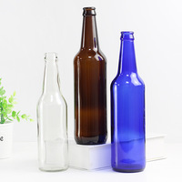 Vente en gros de bouteilles de bière en verre transparent les plus populaires, 250 ml, 330 ml, avec bouchon à couronne