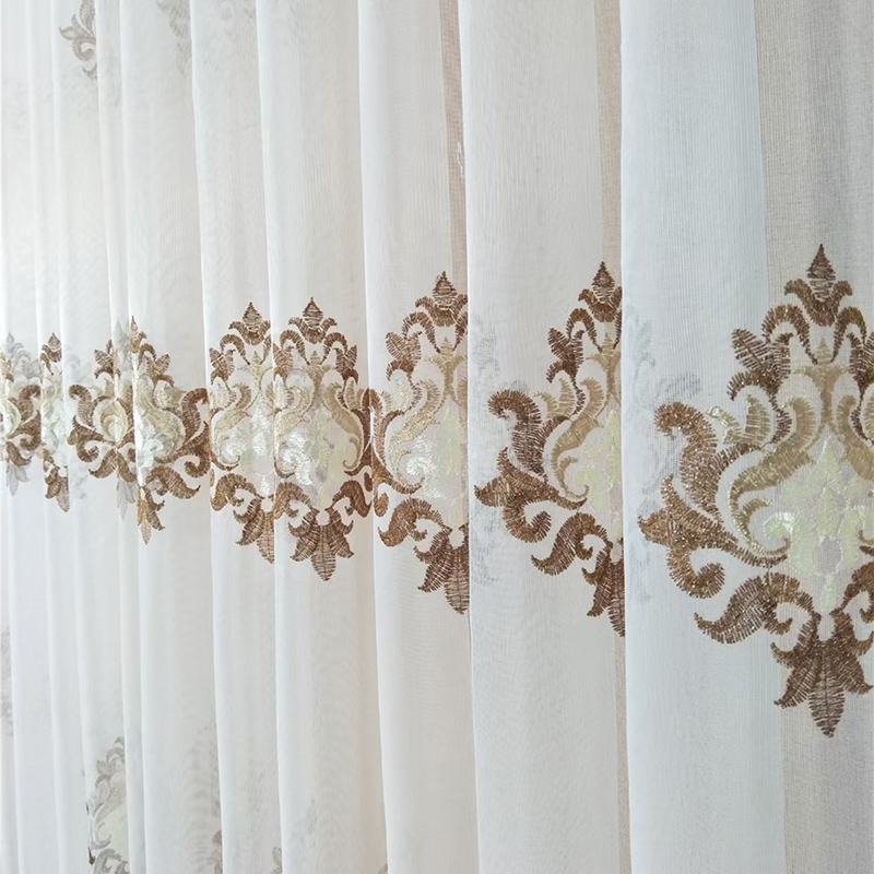 Cortinas de alta calidad voile tela nuevo cortina METERWARE blanco/oro Cortinas de alta calidad voile tela nuevo cortina METERWARE blanco/oro
