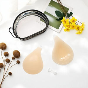 Lepel Vorm Zelfklevende Hefbeha Siliconen Strapless Bh Met Push-Up Pad Onzichtbare Voorkant Sluiting Tepel Pasteitjes - Product Image 5