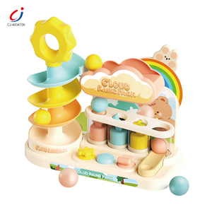 Jouets pour bébés Chengji : Circuit de balles coulissantes et roulantes DIY avec lumière électrique et musique, parc de balles rotatif, jeu de piste interactive - Product Image 1