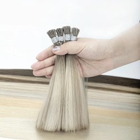 Extensions de cheveux humains brésiliens vierges à pointe en I, micro-liens/fusion, balayage pour couleur piano, mélange naturel, qualité salon
