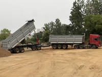 Remorque à plateau robuste avec barre de traction / Remorque complète de 40 pieds avec construction en acier au carbone, capacité de charge de 100 tonnes pour freins