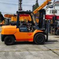Chariot élévateur diesel Toyota 7FD50 d'occasion en promotion, robuste, avec moteur d'origine 1DZ-2, capacité 5 tonnes, pour logistique de conteneurs, certifié CE