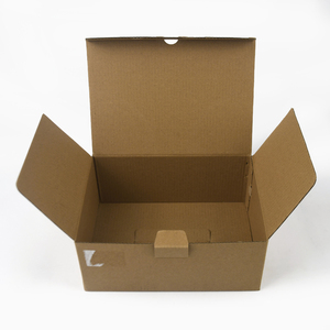 Boîte à fond verrouillable en carton ondulé avec logo personnalisé, avec finition mate, carton d'expédition écologique en kraft avec languette de sécurité - Product Image 2