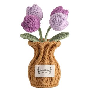 Poupée tournesol colorée en coton et laine, crochetée à la main, ornement en fil, phalaenopsis tricotée et petite poupée - Product Image 3