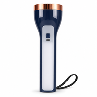 Lampe torche LED solaire rechargeable Type-C avec projecteur latéral et lampe stroboscopique rouge et bleue pour camping en extérieur et urgences automobiles