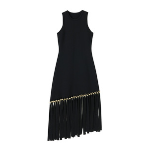 Nouvelle Robe Moulante Sans Manches en Maille pour Femme 2026 avec Franges Asymétriques et Rivets – Tenue de Soirée Audacieuse pour Club - Product Image 4