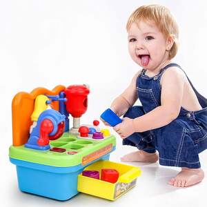 Ingénieur Outil d'apprentissage <span class=keywords><strong>musical</strong></span> multifonctionnel Établi pour enfants <span class=keywords><strong>Atelier</strong></span> avec trieur de formes Sons et lumières interactifs - Product Image 3